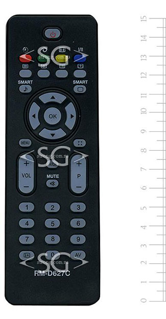 ����� �������������� ���������� ��� PHILIPS universal RM-627C (������ ���� RC2023601/01) � ������� �������� ������� ��������� ������